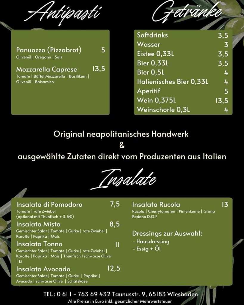 LaOliva Wiesbaden Speisekarte 2