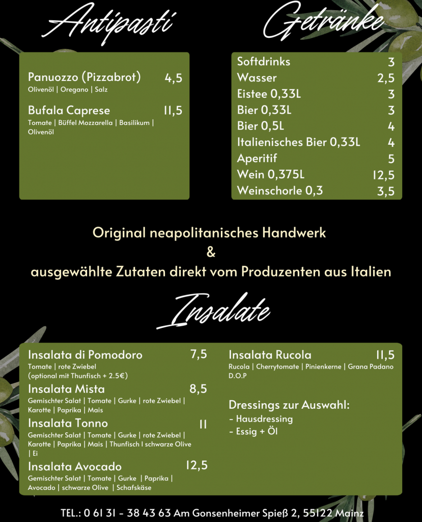 LaOliva Mainz Speisekarte 2